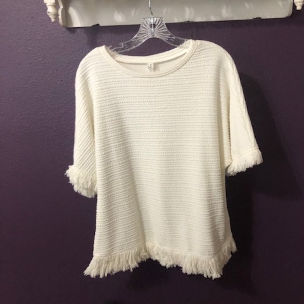 L Love Fringe Top - Size Medium